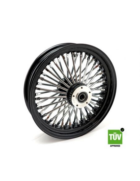 Black rear wheel Big spoke 48 spokes 16" x 5.5" for Touring 08-21 approved TUV