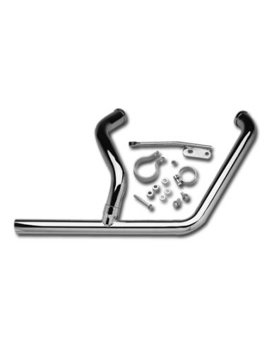 2 in 1 1-3/4" chrome Santee for Softail from 1986 to 2006