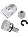 Saddle screw kit with chrome-plated threaded cover plate 1/4-20" for XL, Dyna, Softail and Touring 96-20