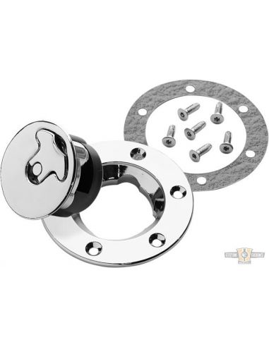 Bolted aeronautical petrol caps - with lock - chrome - sold in pairs