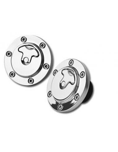 Bolted aeronautical petrol caps - without lock - chrome - sold in pairs