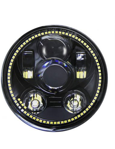 7" black LED dish with angel Eyes, low beam and high beam light
