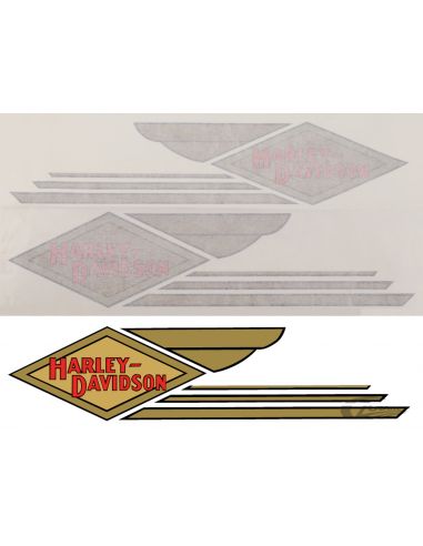 Decalcomanie serbatoio adesive scritta e logo stile 1934 e 1935 rif OEM 5917-34 & 5917-34A