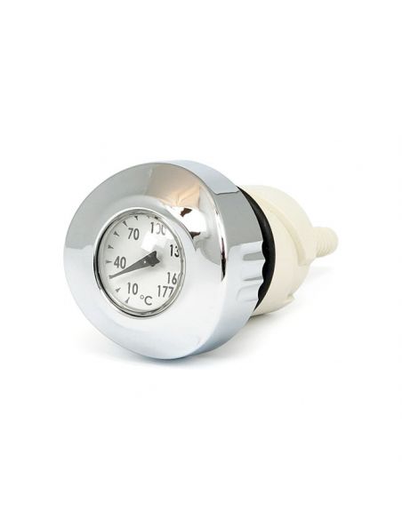 Oil tank cap with white dial temperature pressure gauge for Sportster from 2004 to 2020 ref OEM 63023-05