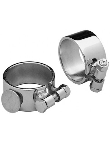 Wide chrome exhaust clamps