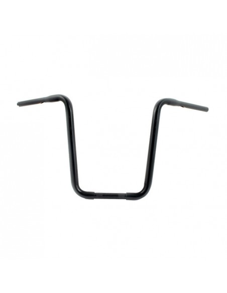 Handlebar Ape Hanger 1-1/4" high 17" black without dimples, for Electronic Accelerator, pre-drilled