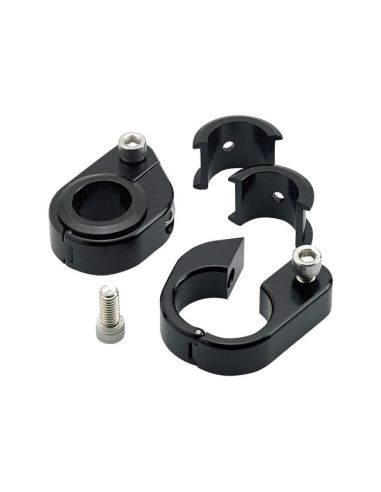 Black straight support for km counter or rpm counter with 1" and 1-1/4" Tbar handlebars