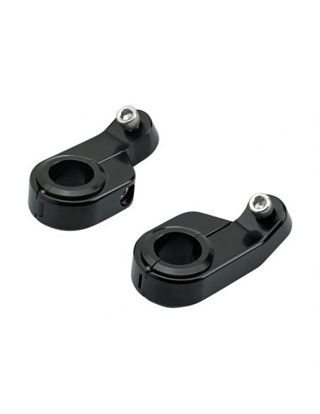 Black inclined support for km counter or rpm counter with 1" and 1-1/4" Tbar handlebars