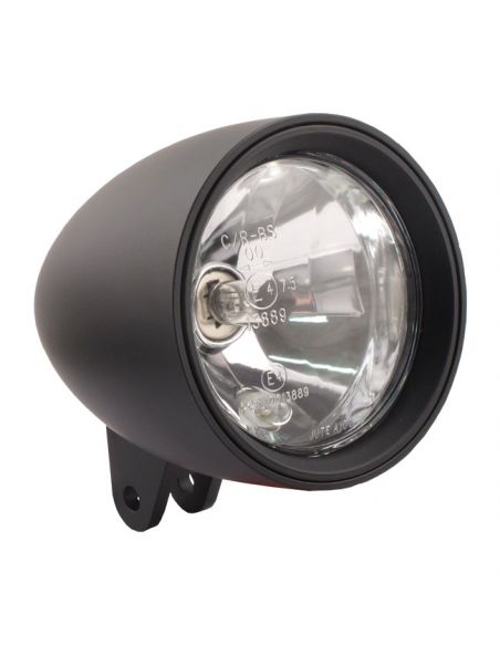 Headlight 4 1/2" black - homologated with position lamp