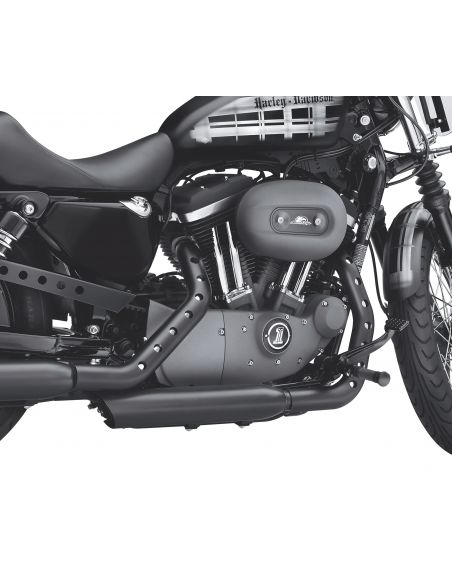 Perforated black heat shields for Sportster from 2014 to 2020