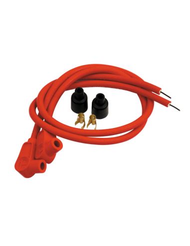 Universal 8mm red spark plug cables 60 cm long (2 pieces)
