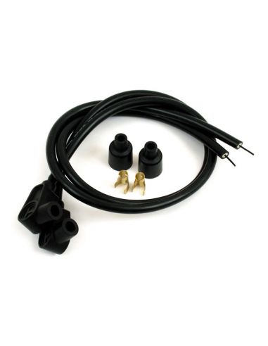 Universal 8mm black spark plug cables 60 cm long (2 pieces)