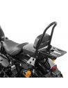 Quick release backrest with black luggage rack for Sportster from 2004 to 2020