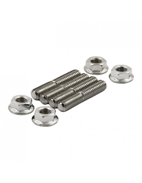 Discharge studs with chrome flanged nuts