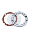 round Trapdoor grooved chrome and transparent insert for Hypercharger Kuryakyn filter