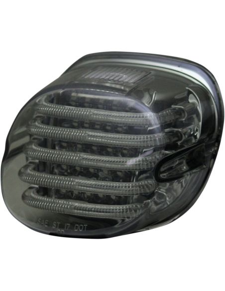 Rear fumè LED headlight Laydown model approved for Dyna, Softail and Touring from 1999 to 2020