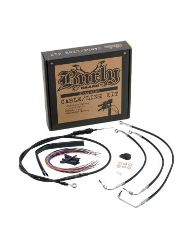 Touring cable kit for 16'' (41cm) high handlebar in stainless steel braid without Cruise Control NO ABS