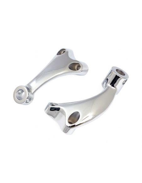 Chrome pedal holders for advanced controls for Sportster from 2004 to 2020 refs OEM 42971-04 and 42972-04