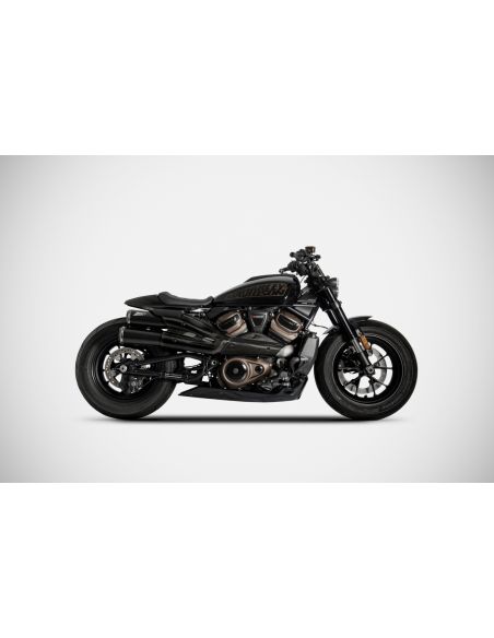 Exhaust 2 in 1 in 2 ZARD Top Gun black/stainless steel/carbon Approved for Sportster S 1250 from 2021 to 2022