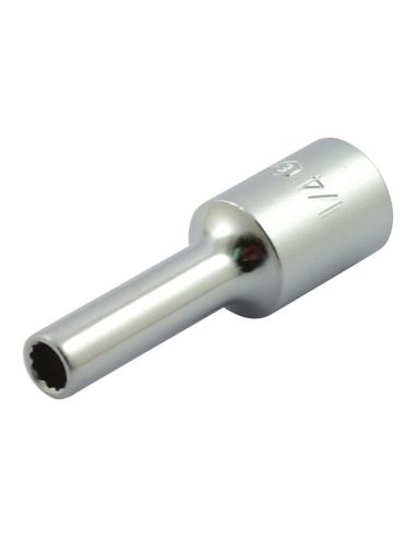 1/4" 12-pin compass brake caliper wrench with 3/8" square attachment
