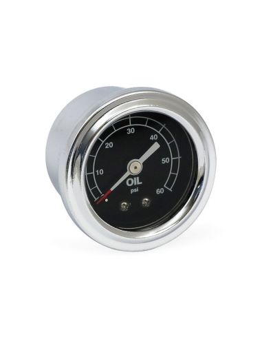Oil pressure gauge traditional operation (non-electronic) 60 lb – steel shell and black dial