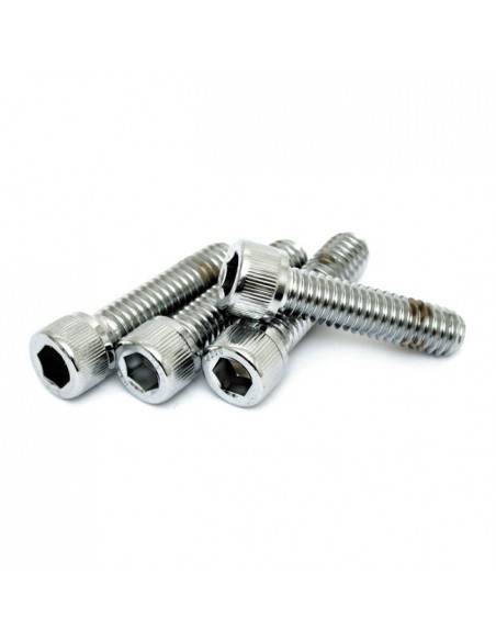 Set of chrome screws for upper plate riser length. 32 mm
