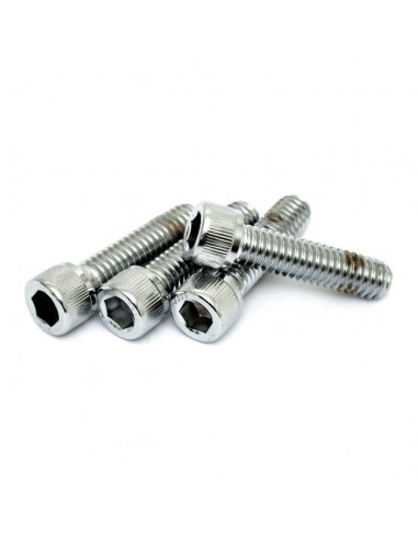 Set of chrome screws for upper plate riser length. 32 mm