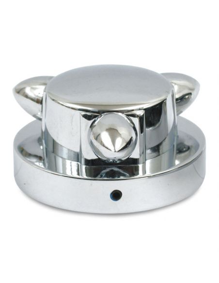 Kromett large chrome-plated fuel cap cover for HD caps from 1936 to early 1973