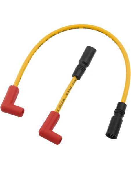 Yellow spark plug cables 8mm for Softail from 2000 to 2017 (excl. Rocker)