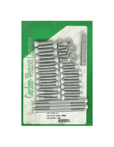 Kit chrome screws primary covers, inspection, clutch, cam, gearbox for Dyna from 2006 to 2017