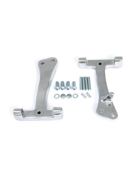 Chromed passenger footpeg mounts for Dyna from 2006 to 2017