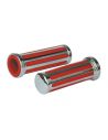 Classic red and cromo grips for traditional accelerator and 1" handlebar