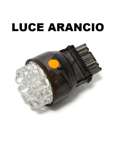 Lampadina a LED luce ARANCIO 12V attacco 3157 