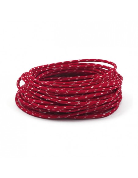 Red-white fabric electric cable