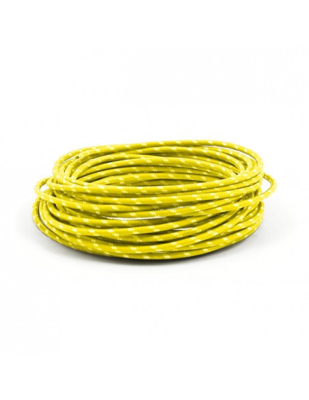 Yellow-black fabric electric cable