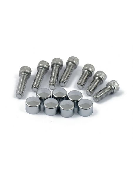 Kit chrome screws clutch cover and inspection for Touring from 1984 to 1998