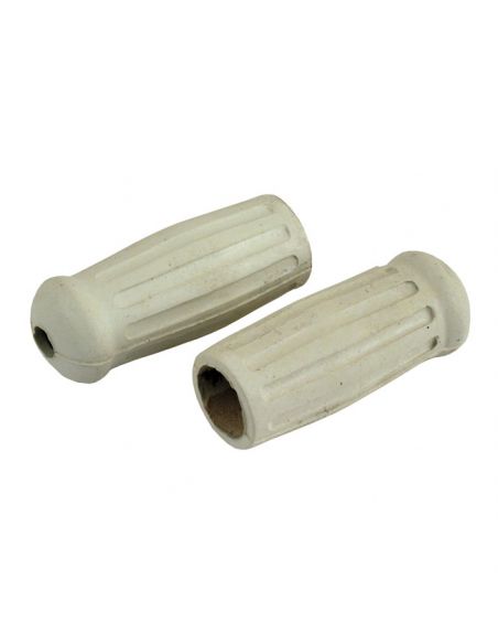 White replica 35-47 HD grips for traditional accelerator and 1" handlebar