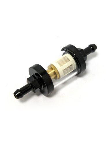 Black see-flow fuel filter and glass for 5/16 (8 mm) hose