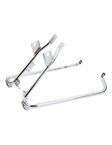 Chromed bag/muffler support brackets for Touring 09-13 ref OEM 49206-09A and 49207-09A