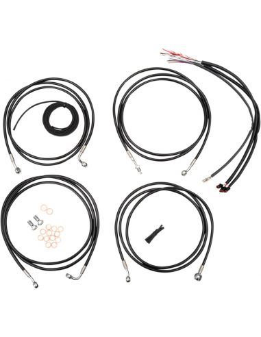 Touring cable kit for high handlebar from 12" to 14"' (from 30 to 36 cm) black cromo with ABS