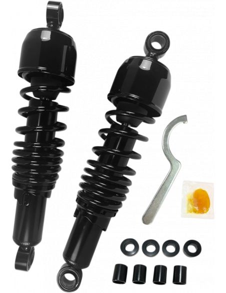Black shock absorbers 11.5" Drag Specialties springs standard for Sportster from 1979 to 2003