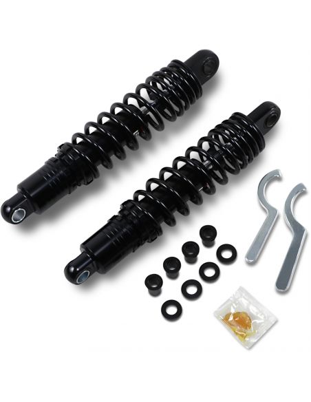 Black shock absorbers Drag Specialties Premium springs 12.5" standard for Sportster from 1979 to 2003