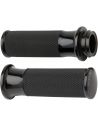 Arlen Ness Fusion Billet Smooth grips, black for electronic accelerator and 1" handlebar
