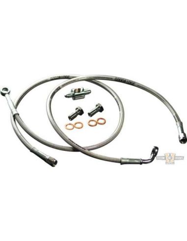 Softail stainless steel braid brake hose
