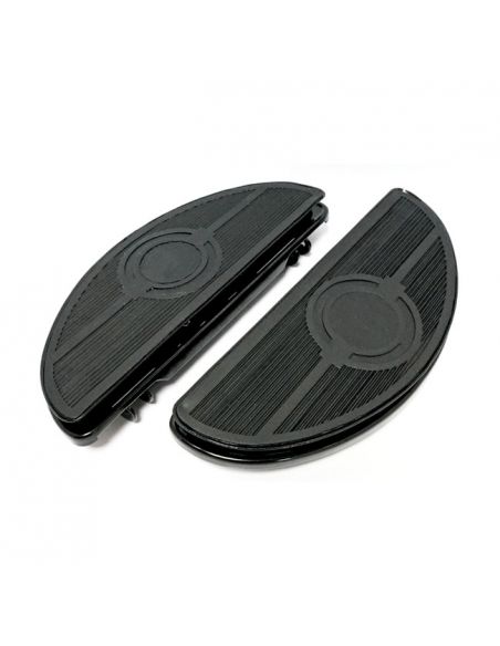 Black cushioned oval driver footpegs For Touring from 1986 to 2020 ref OEM 50599-89T