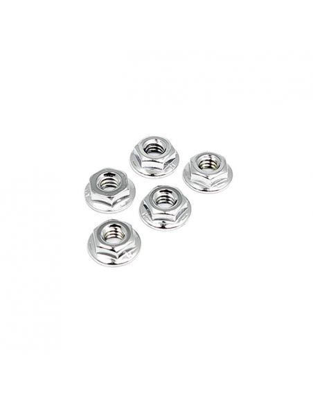 1/4-20 inch chrome-plated flanged nuts pack of 5 pieces