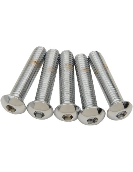 Chrome-plated 3/8-16 inch rounded screws 64 mm long