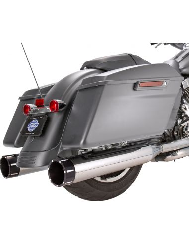 Pair of S&S Tracer MK45 4.5" cromo and black mufflers for Touring from 2017 to 2023