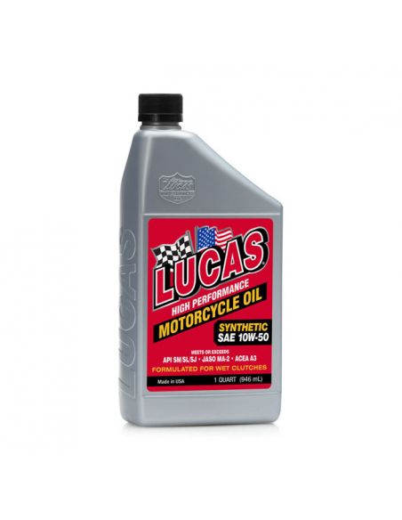Synbtetic oil lucas 10W-50 for Harley Davidson Revolution Max engine