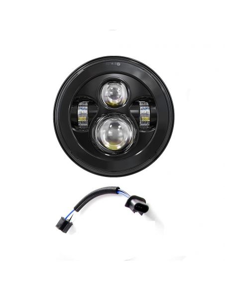 7" LED dish black low beam and high beam with mounting ring